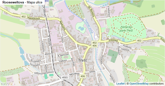 Rooseweltova - mapa ulice