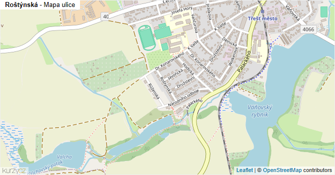 Roštýnská - mapa ulice