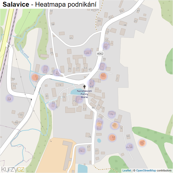 Mapa Salavice - Firmy v části obce.