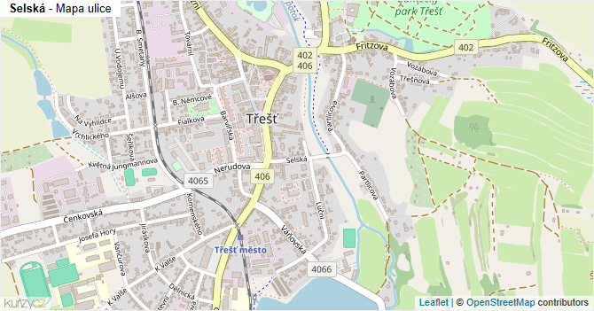 Selská - mapa ulice