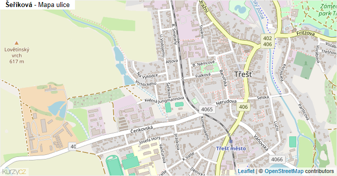 Šeříková - mapa ulice