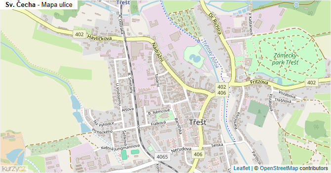 Sv. Čecha - mapa ulice