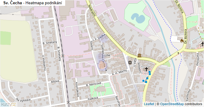 Sv. Čecha - mapa podnikání