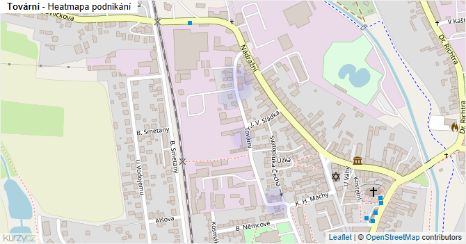 Tovární - mapa podnikání