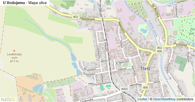 U Vodojemu - mapa ulice