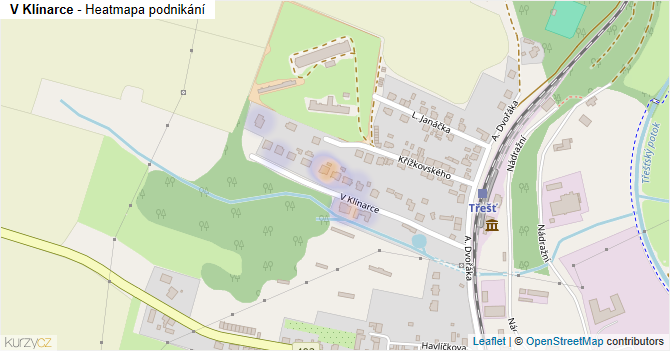 V Klínarce - mapa podnikání