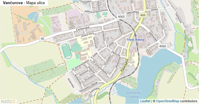 Vančurova - mapa ulice