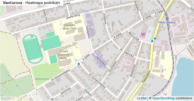 Vančurova - mapa podnikání