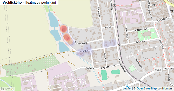 Vrchlického - mapa podnikání