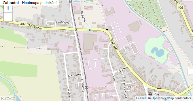 Zahradní - mapa podnikání