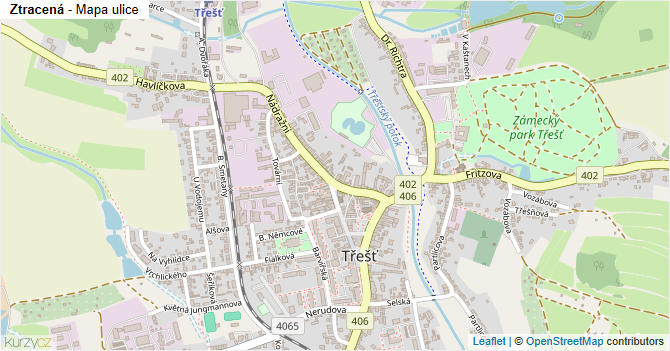 Ztracená - mapa ulice