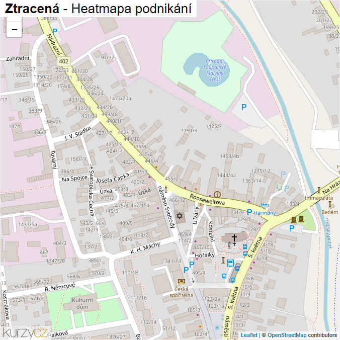 Mapa Ztracená - Firmy v ulici.