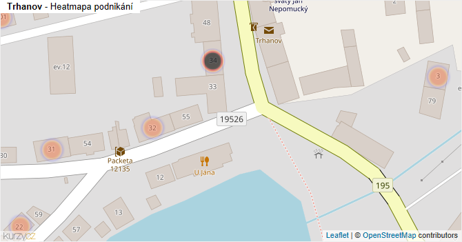 Trhanov - mapa podnikání