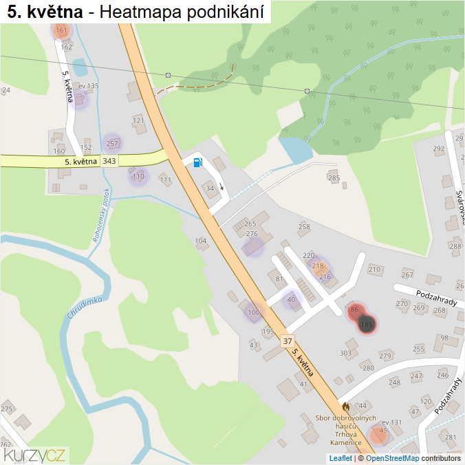 Mapa 5. května - Firmy v ulici.