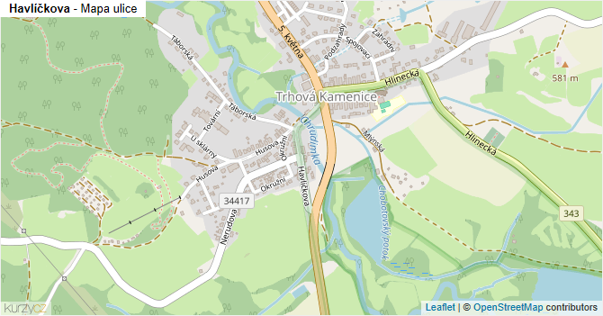 Havlíčkova - mapa ulice