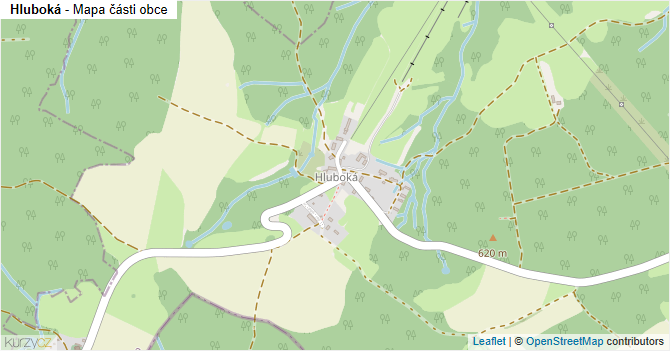 Hluboká - mapa části obce