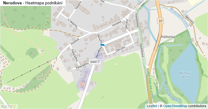 Nerudova - mapa podnikání