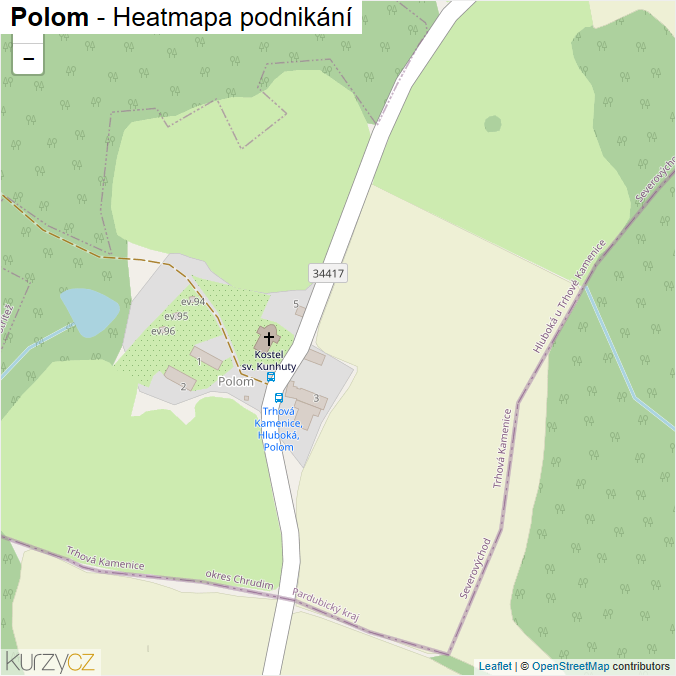 Mapa Polom - Firmy v části obce.
