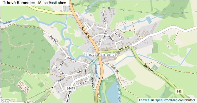 Trhová Kamenice - mapa části obce