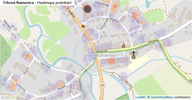 Trhová Kamenice - mapa podnikání