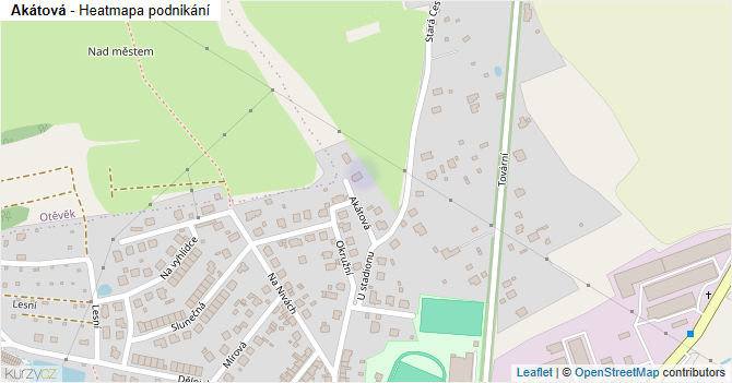 Akátová - mapa podnikání