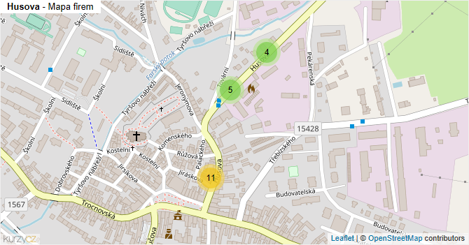 Husova - mapa firem