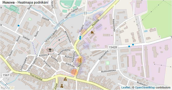 Husova - mapa podnikání
