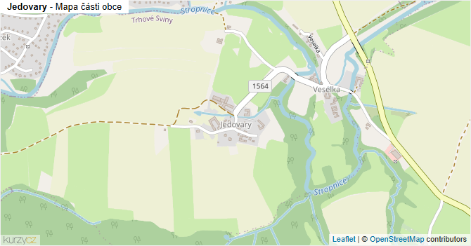 Jedovary - mapa části obce