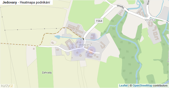 Jedovary - mapa podnikání