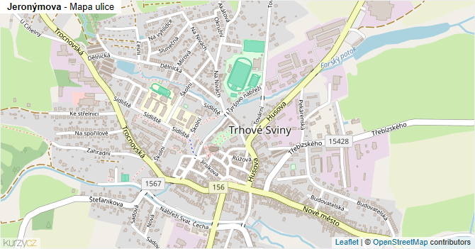 Jeronýmova - mapa ulice