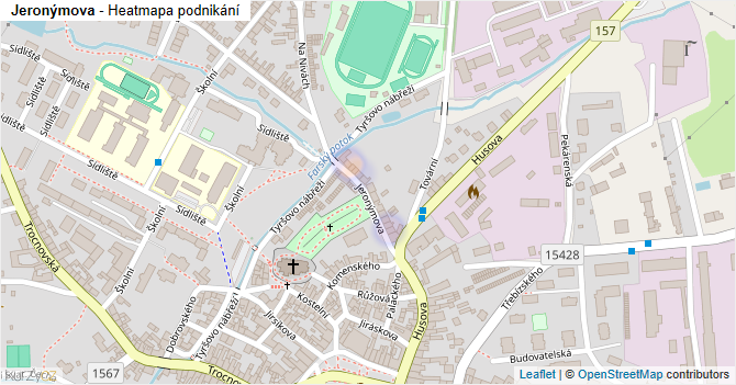 Jeronýmova - mapa podnikání