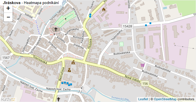 Jiráskova - mapa podnikání