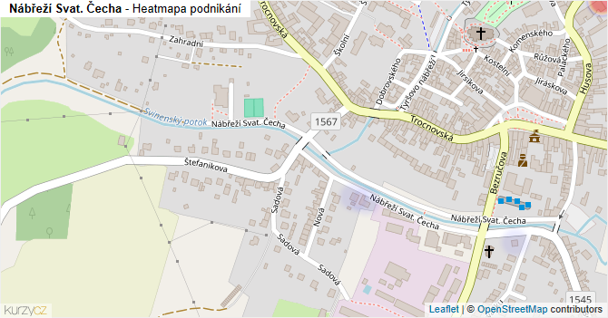 Nábřeží Svat. Čecha - mapa podnikání