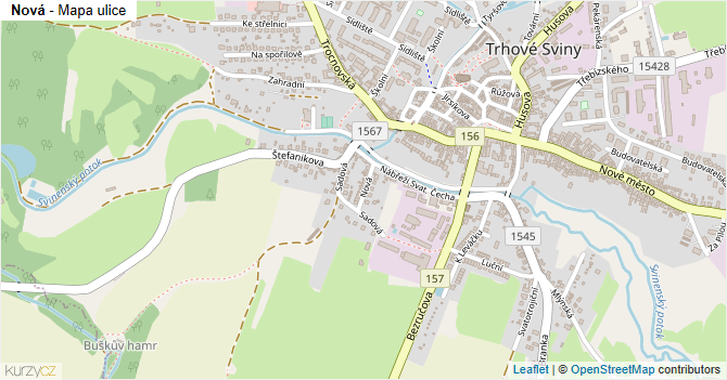 Nová - mapa ulice