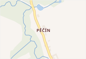 Pěčín v obci Trhové Sviny - mapa části obce