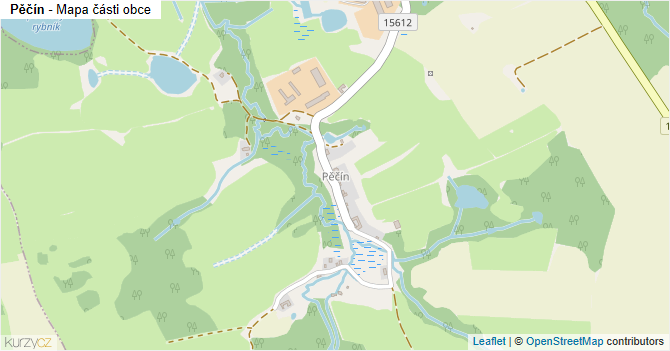 Pěčín - mapa části obce