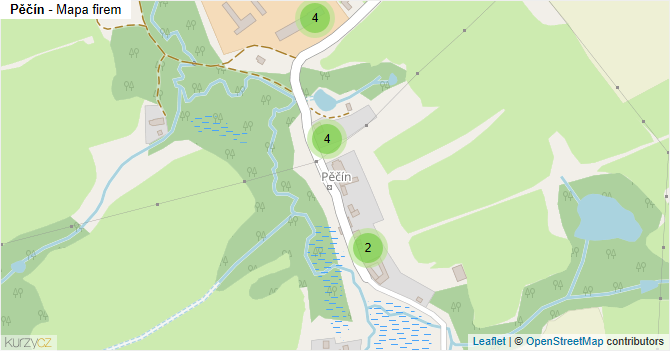 Pěčín - mapa firem