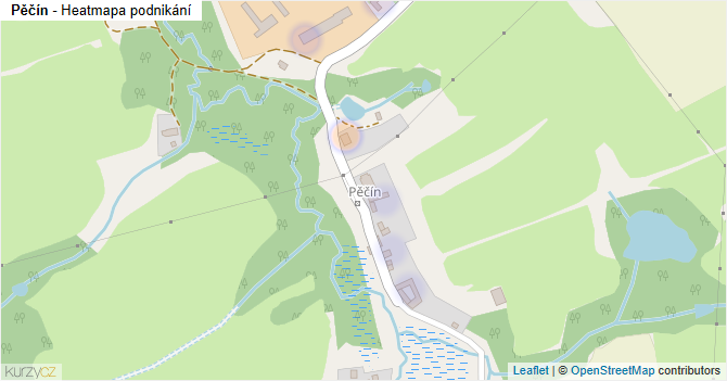 Pěčín - mapa podnikání