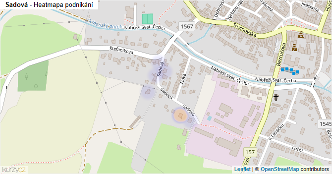 Sadová - mapa podnikání