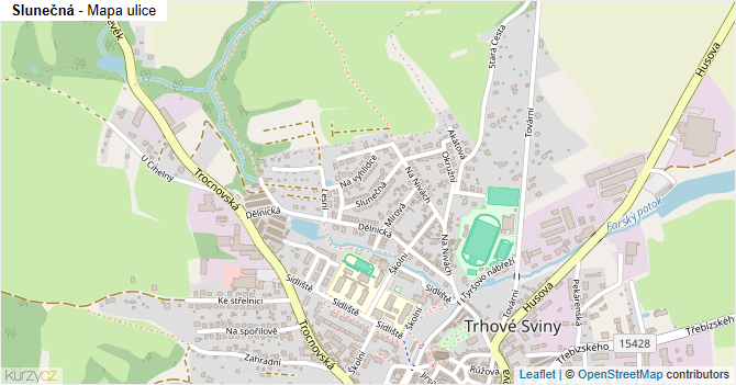 Slunečná - mapa ulice