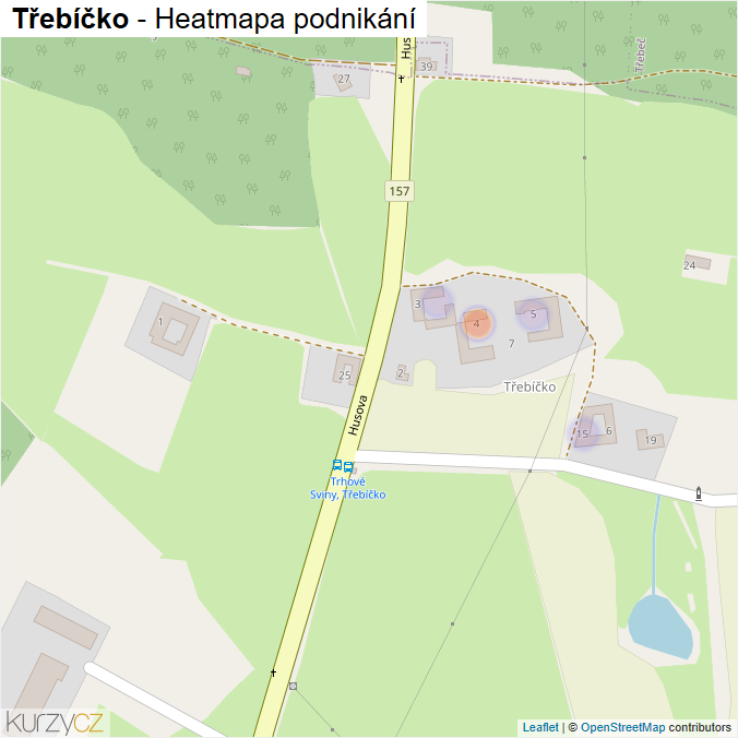 Mapa Třebíčko - Firmy v části obce.