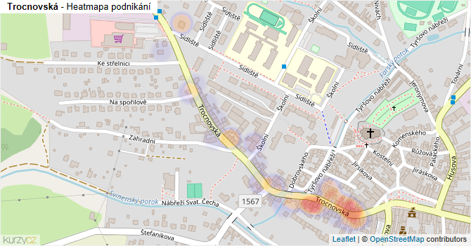 Trocnovská - mapa podnikání