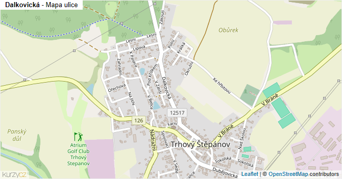 Dalkovická - mapa ulice