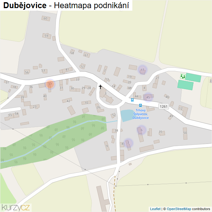 Mapa Dubějovice - Firmy v části obce.