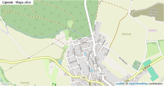 Lipová - mapa ulice