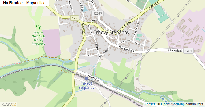 Na Braňce - mapa ulice