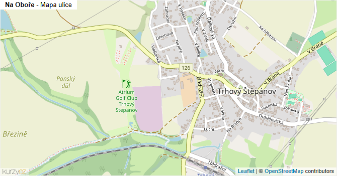 Na Oboře - mapa ulice