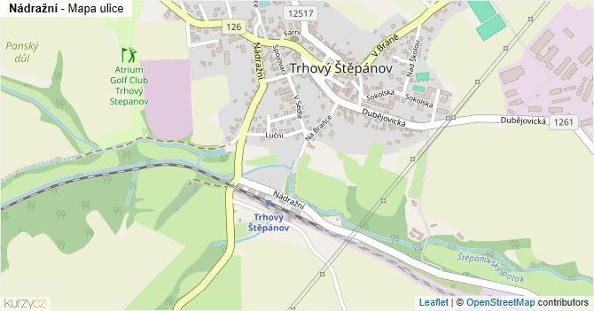 Nádražní - mapa ulice