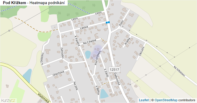 Pod Křížkem - mapa podnikání