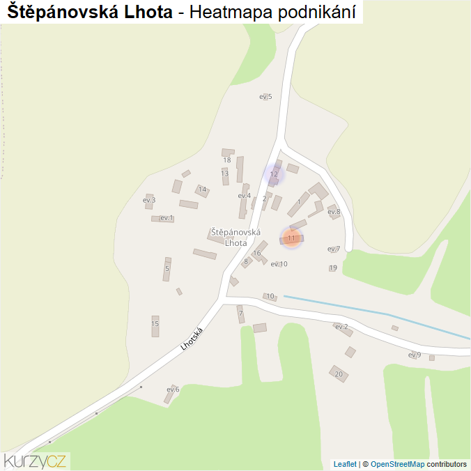Mapa Štěpánovská Lhota - Firmy v části obce.